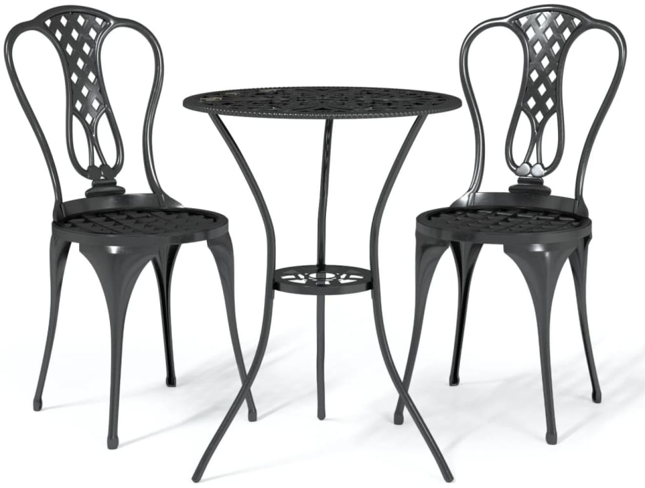vidaXL 3-tlg. Bistro-Set Aluminiumguss Schwarz 317754 Bild 1
