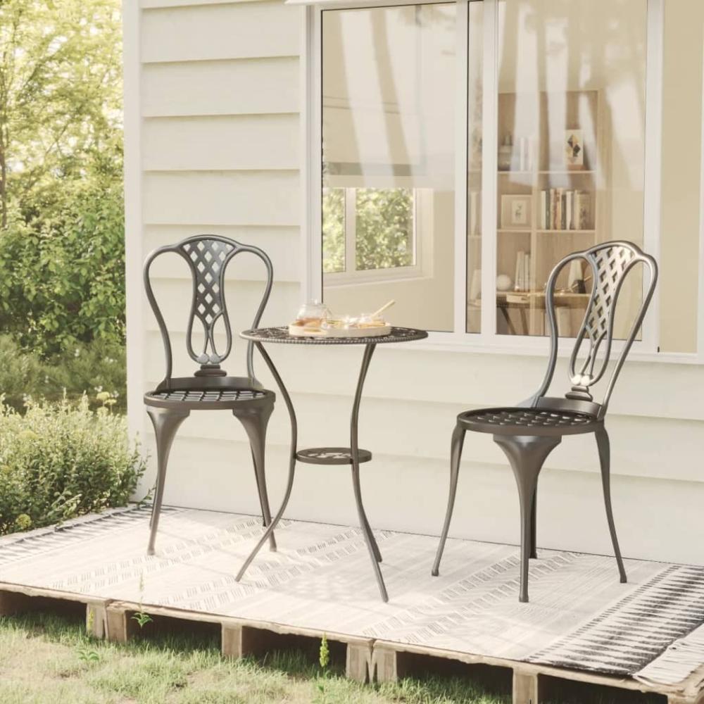 vidaXL 3-tlg. Bistro-Set Aluminiumguss Schwarz 317754 Bild 1