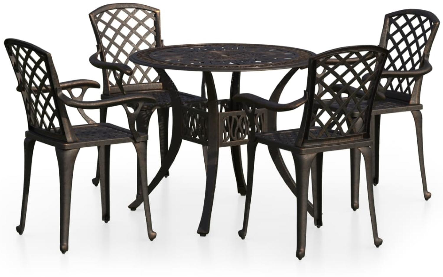 vidaXL 5-tlg. Bistro-Set Aluminiumguss Bronzen 3070610 Bild 1