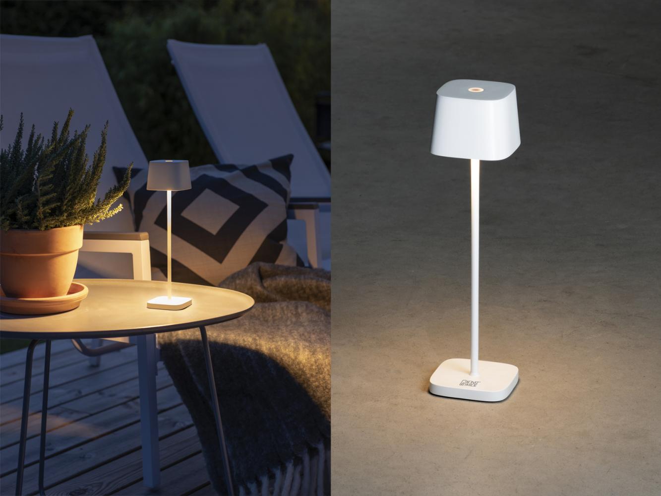 KONSTSMIDE Capri Mini LED USB Akku Tischleuchte weiss dimmbar 2200/3000K Bild 1