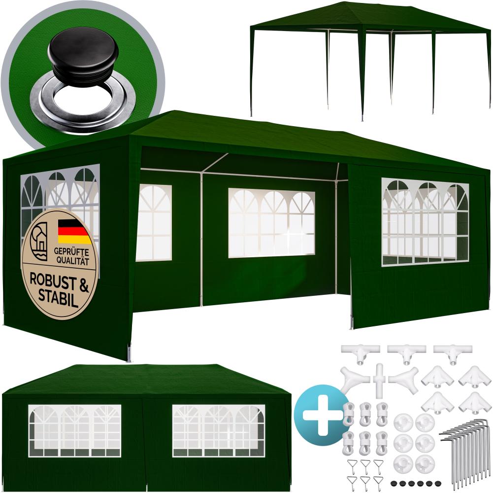 Deuba Festzelt Rimini 3x6 m grün 18m² Pavillon mit aufrollbaren Seitenwänden 18 Rundbogenfenster wasserabweisend UV-Schutz 50 105738 Polyethylen Festzelt Bild 1