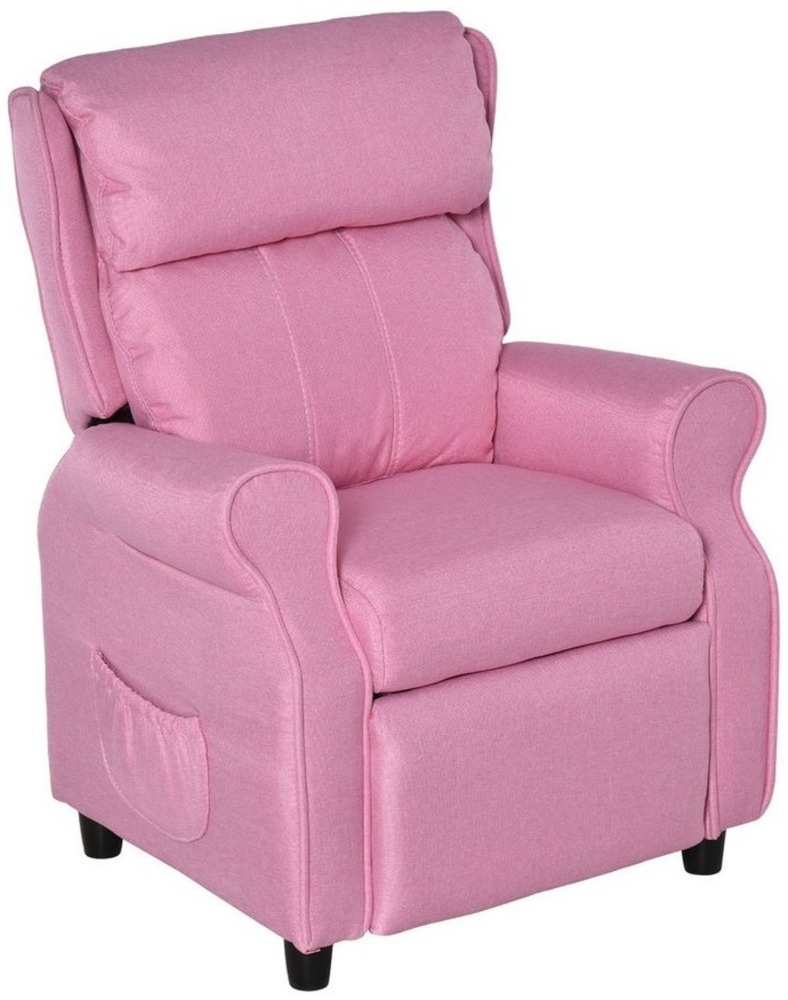 HOMCOM Sessel Kindercouch Kindersessel Stuhl Liegesofa verstellbar Rosa (Kindercouch, 1-St, Kindersessel), Rosa 58 x 53 x 70 cm Bild 1