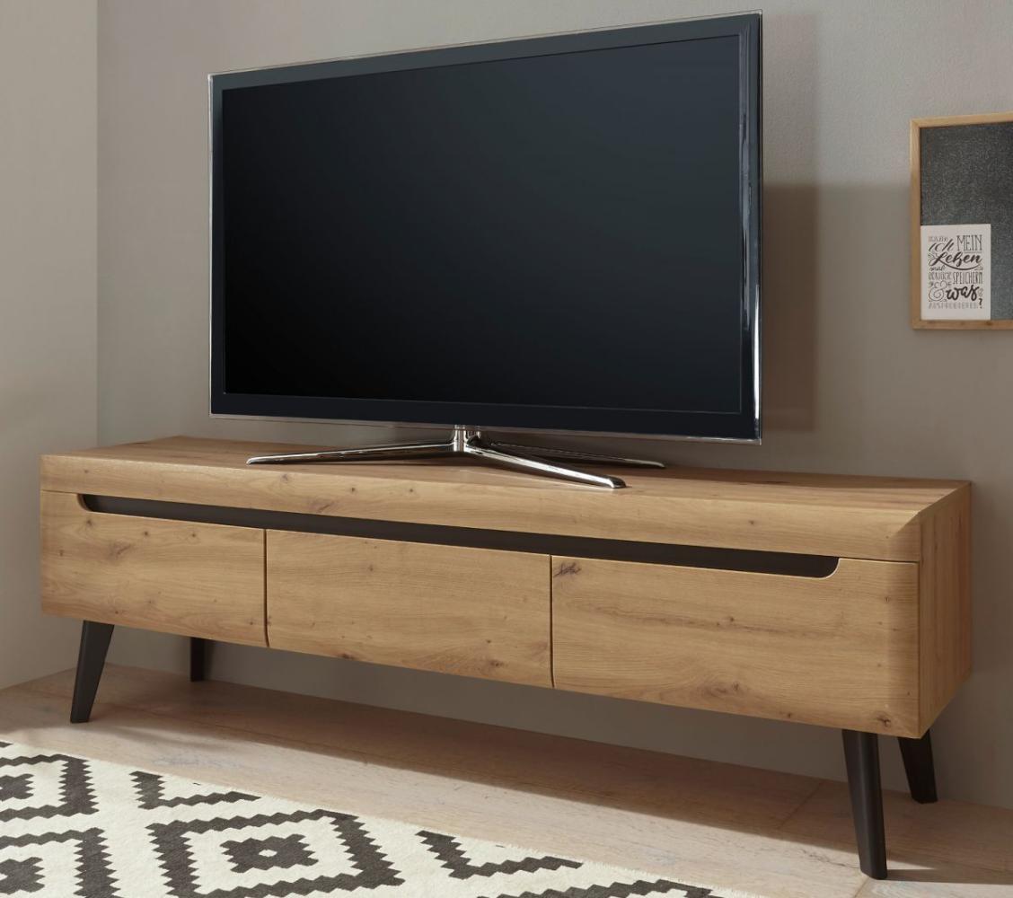 TV-Lowboard Ronson in Eiche Artisan und schwarz 160 x 50 cm Bild 1