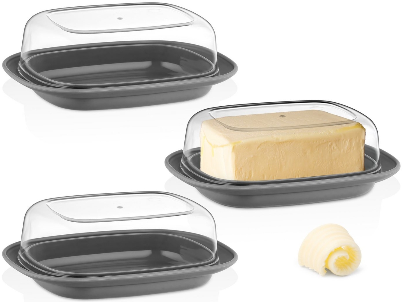 uandu home Butterdose mit Deckel Kunststoff, Butterbehälter, Butter dish, Butterdosen, (Butterschale mit Deckel, Butterdose spülmaschinenfest, Butterbox, Butter Box Dose) Bild 1