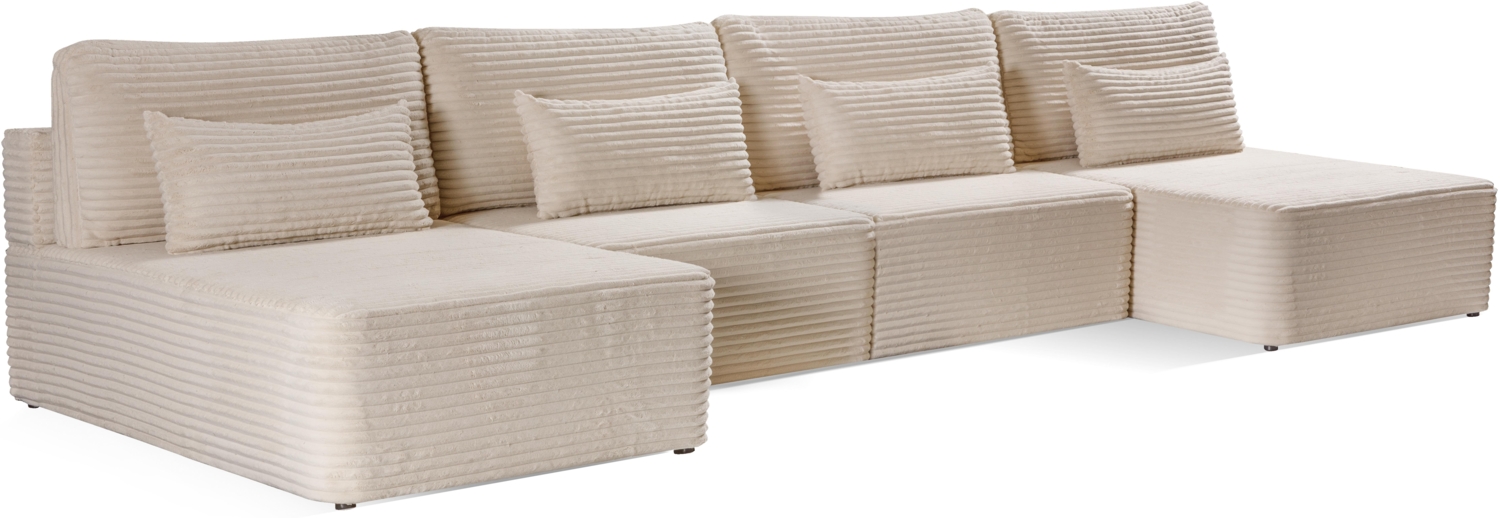 AX LIVING Beige Wohnlandschaft U Form XXL Amsteria Maxi U 427 cm Bild 1