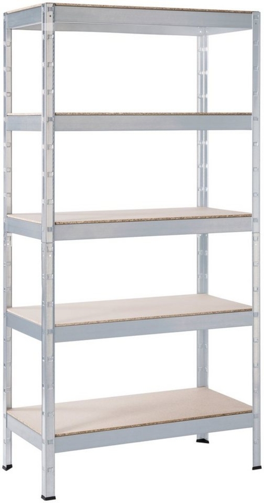 SCHULTE Regalwelt Schwerlastregal Stecksystem-Grundregal, Metall verzinkt, 1800x900x450 mm, 5 Holzböden Bild 1