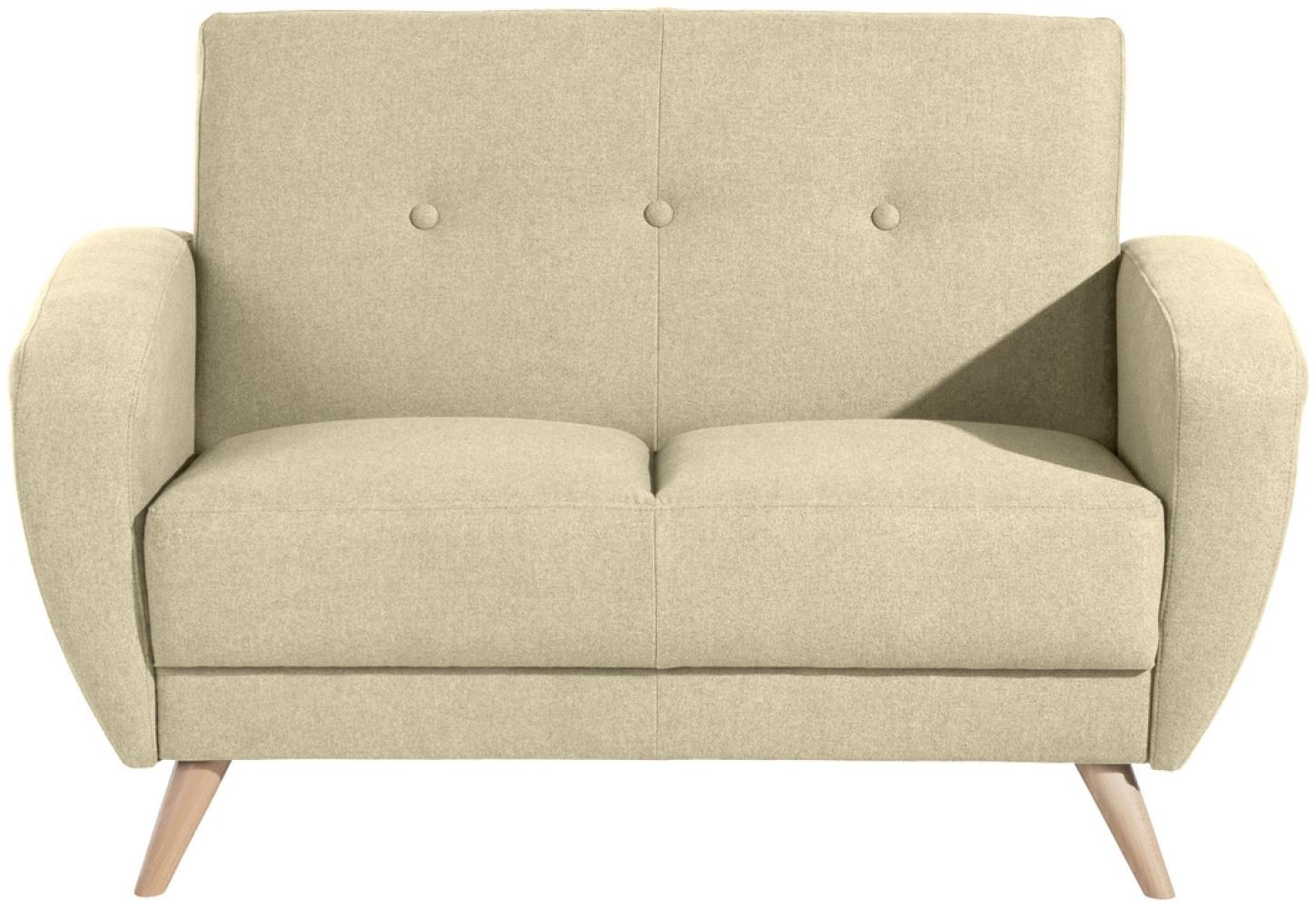 Jerry Sofa 2-Sitzer Samtvelours (Fleckenschutz vorbehandelt) Beige Buche Bild 1