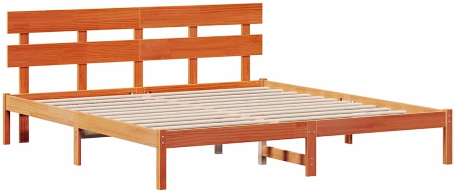 vidaXL Bettgestell Braun 180 x 200 cm Massivholz Kiefer 872181 Bild 1