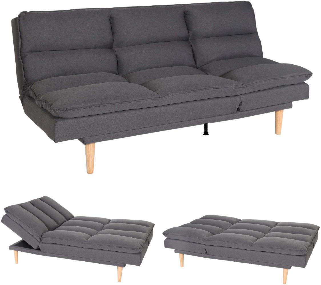 Schlafsofa HWC-M79, Gästebett Schlafcouch Couch Sofa, Schlaffunktion Liegefläche 180x110cm ~ Stoff/Textil dunkelgrau Bild 1