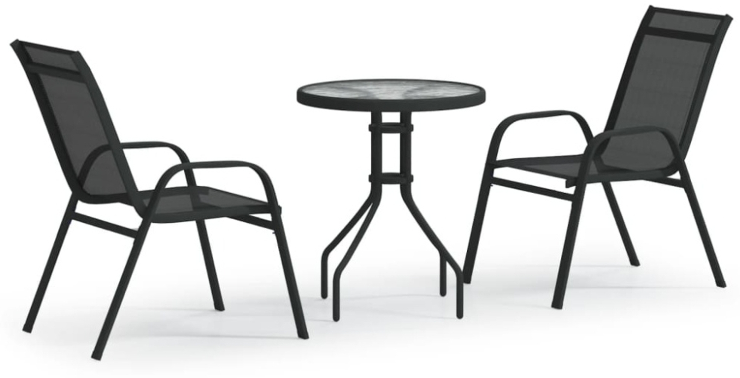 vidaXL 3-tlg. Garten-Bistro-Set Schwarz 318774 Bild 1