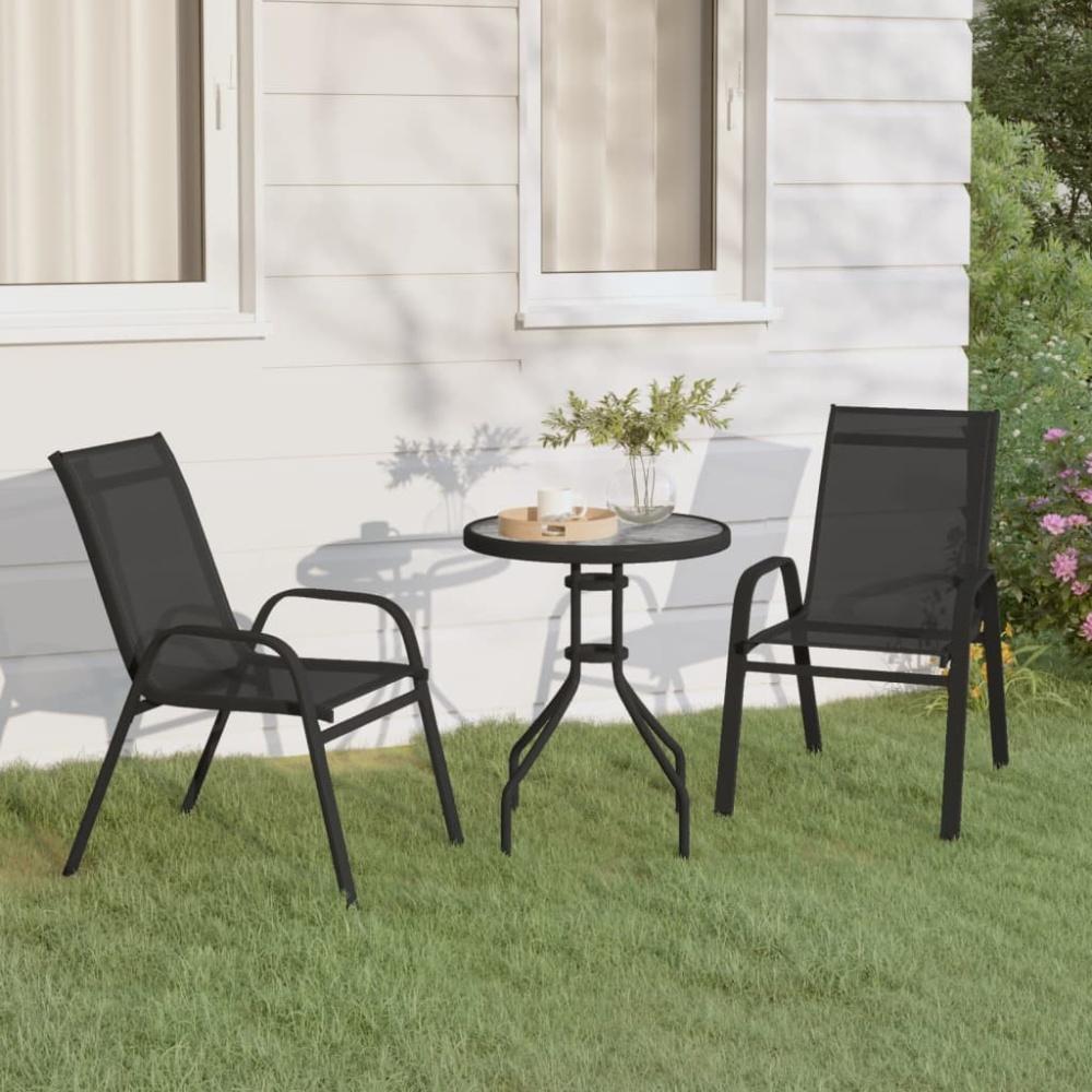 vidaXL 3-tlg. Garten-Bistro-Set Schwarz 318774 Bild 1