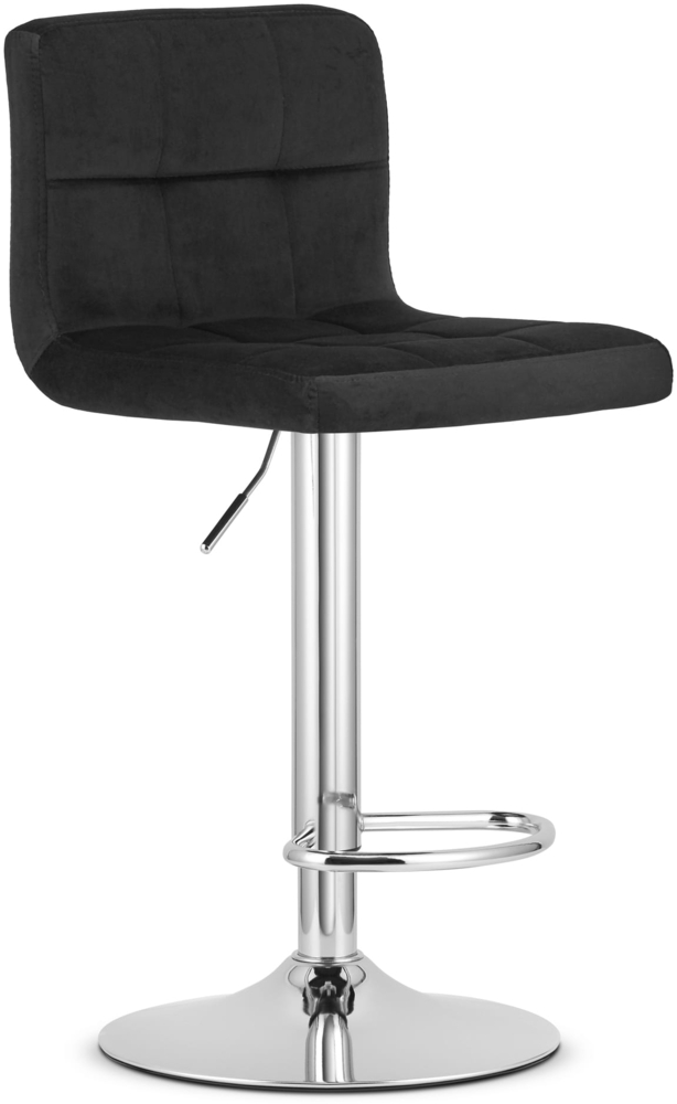 Valora HAXU Drehhocker, schwarzer Samt, verchromtes Gestell Bild 1