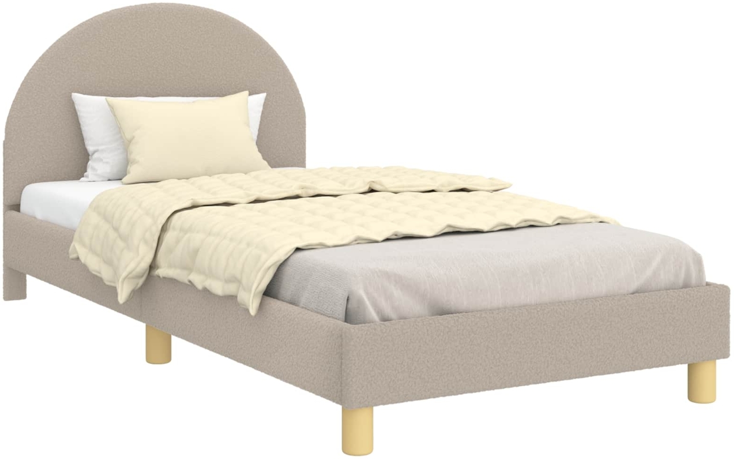 vidaXL Kinderbettgestell mit Kopfteil Hellgrau 80x200 cm Schafstoff 42011032 Bild 1