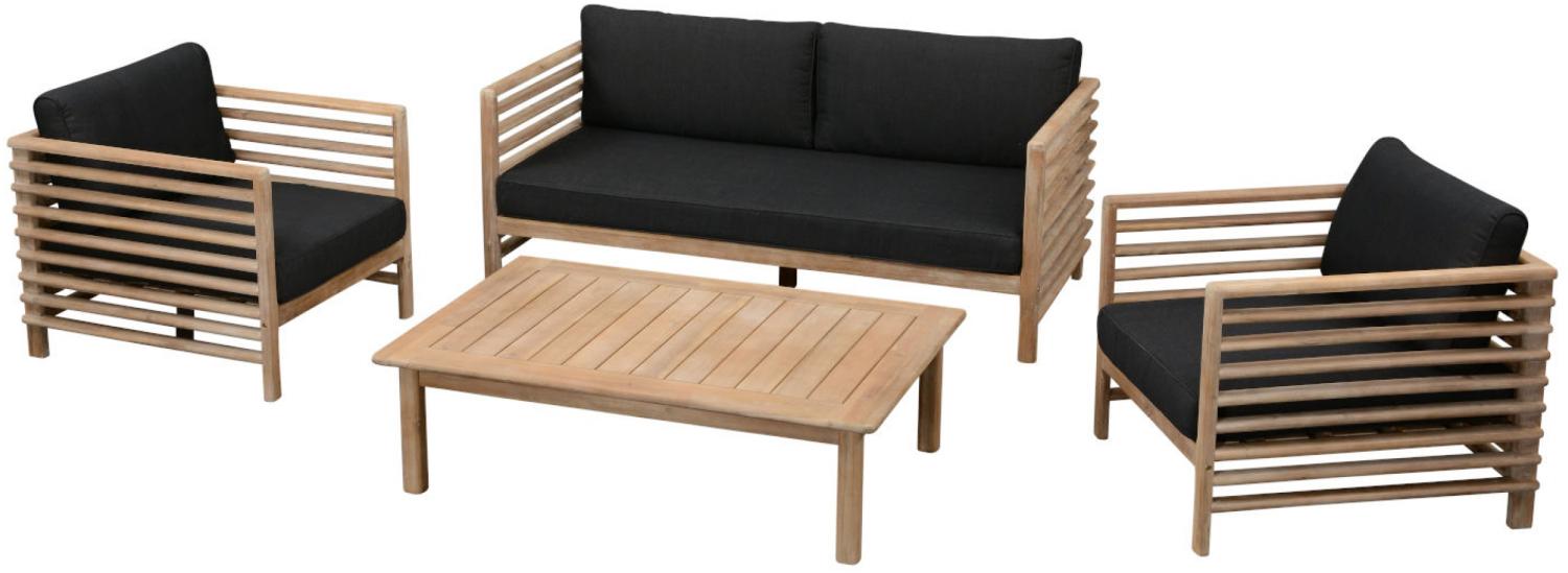 Inko 4-teilige Lounge-Sitzgruppe Jasper Akazienholz Teak-Optik mit Tisch 120x80 cm Loungegruppe Bild 1