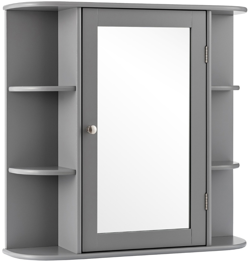 Verspiegelter Badezimmerschrank hölzerner Hängeschrank für Bad 66 x 16,7 x 63 cm Grau Bild 1