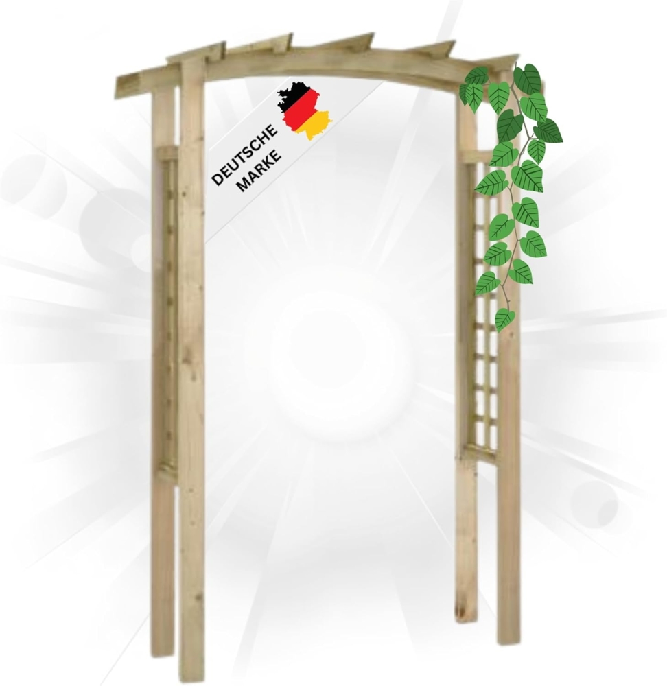 DELUKE® Rosenbogen aus Holz VERSIL 150x60x210cm Gartenbogen Torbogen Pergola Rankhilfe für Kletterpflanzen und Rosen Rankgitter Rosenspalier Bild 1