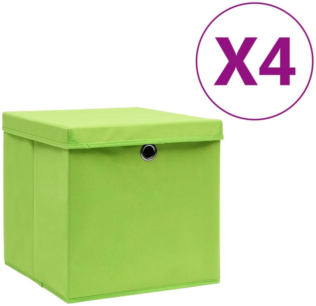 vidaXL Aufbewahrungsboxen mit Deckeln 4 Stk. 28x28x28 cm Grün 325228 Bild 1