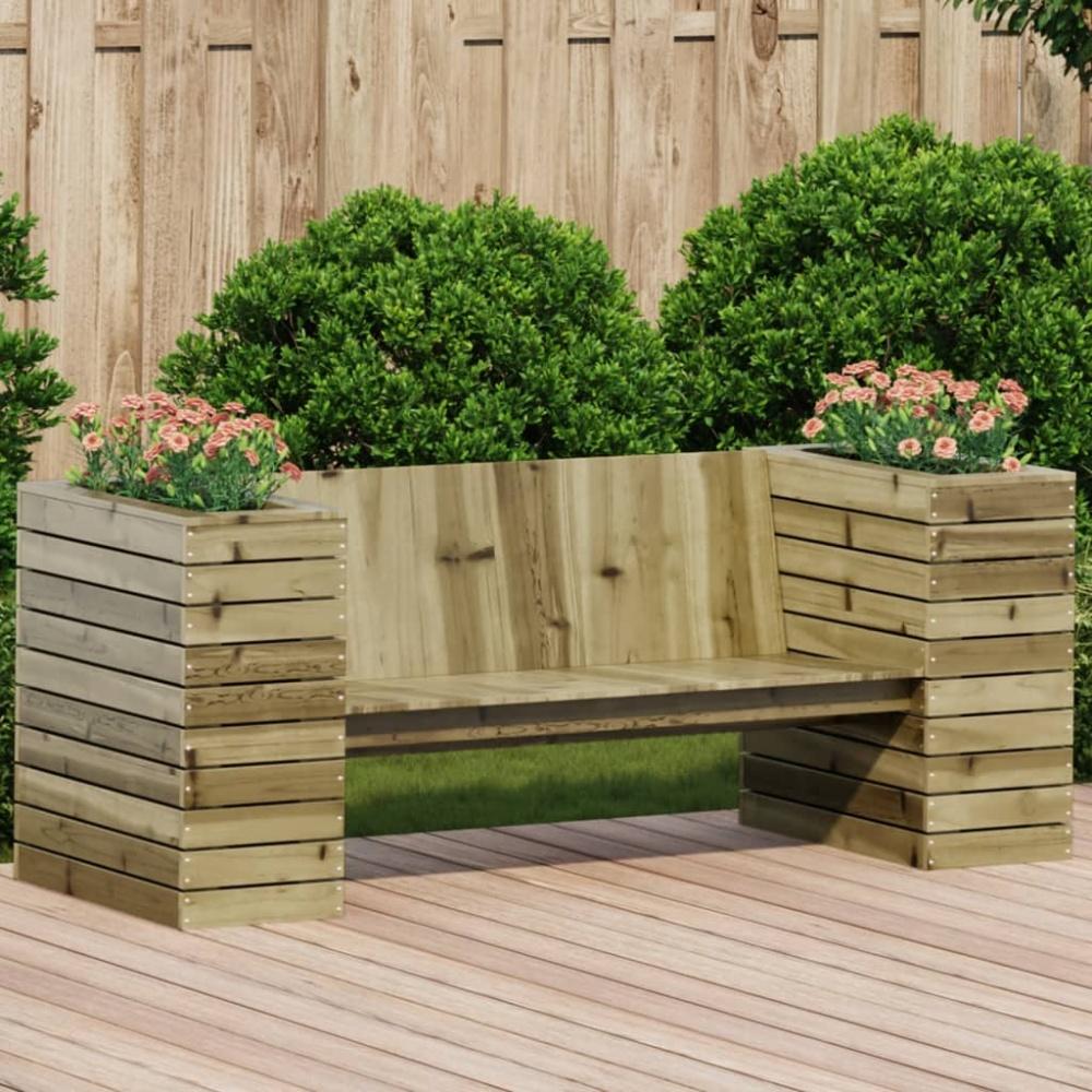 vidaXL Gartenbank mit Pflanzkübeln 167,5x60x65 cm Kiefernholz 844644 Bild 1