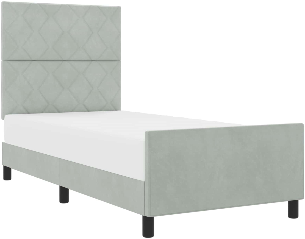 vidaXL Boxspringbett mit Kopfteil Hellgrau 100 x 200 cm Samt 3344987 Bild 1