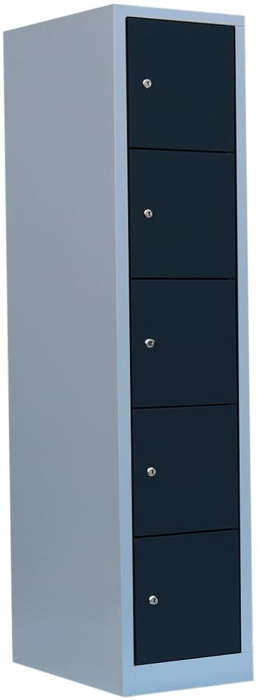 Schließfachschrank mit XXL 40cm Fachbreite Wertfachschrank Fächerschrank Spind Umkleideschrank 5 Fächer-Spint Anthrazit 523518 Bild 1