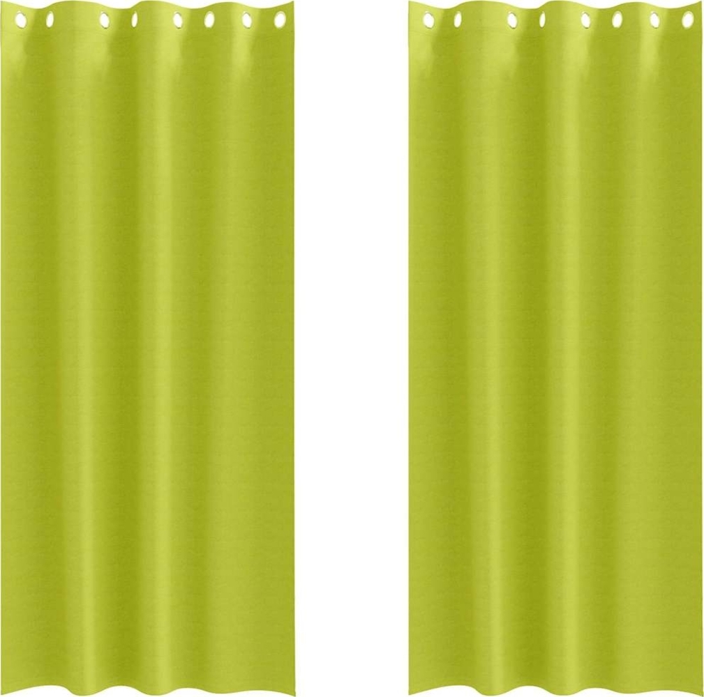 vidaXL Verdunkelungs-Vorhänge mit Ringen 2 pcs Grün 260 x 140 cm 4107392 Bild 1