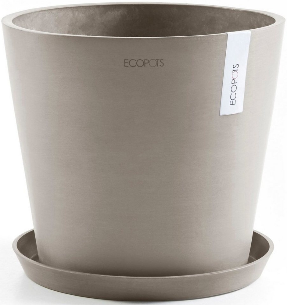 ECOPOTS Blumentopf Amsterdam 40 + Wassersystem Taupe, für innen und außen: frostsicher, bruchsicher und lichtbeständig Bild 1