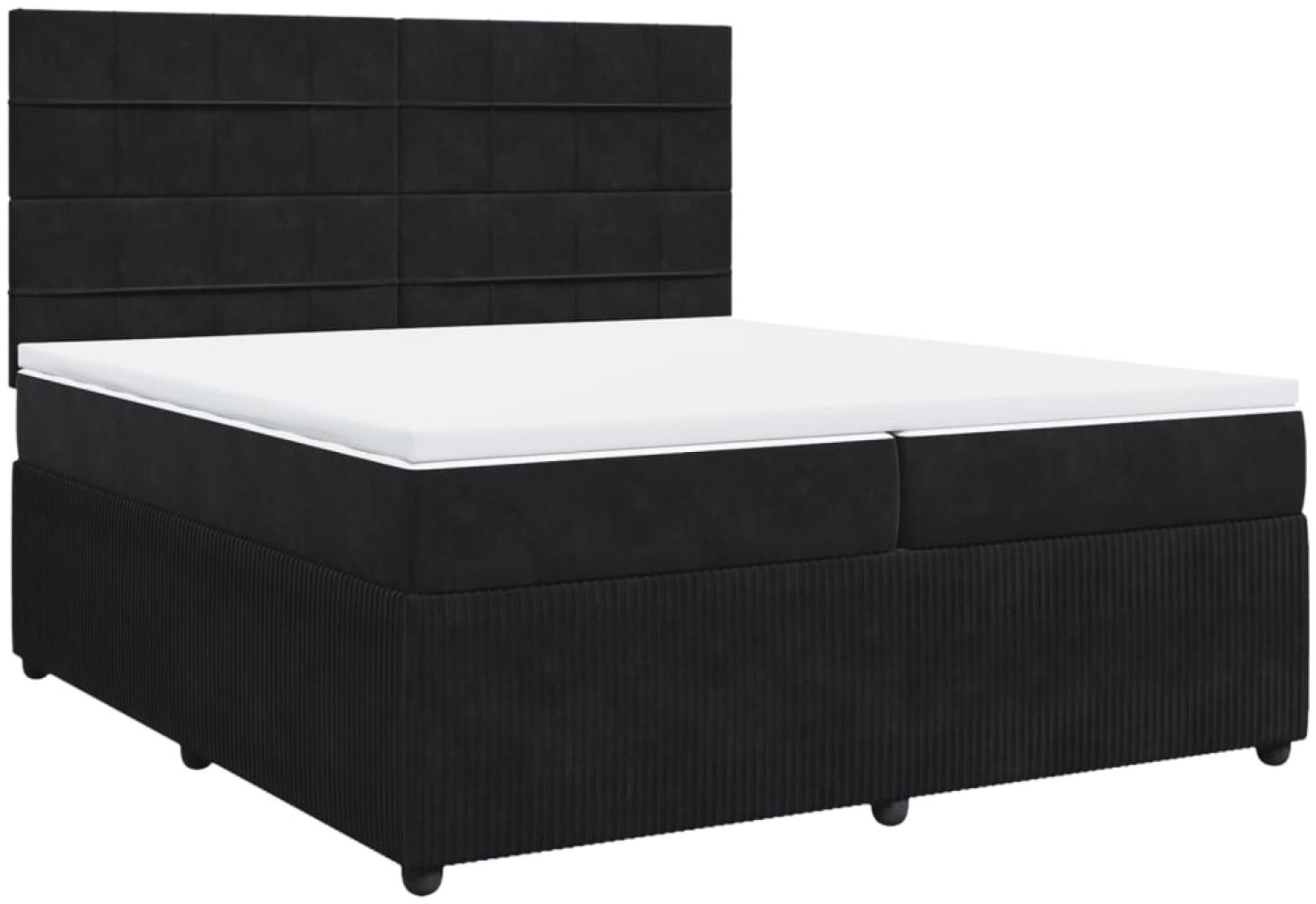 vidaXL Boxspringbett mit Matratze Schwarz 200x200 cm Samt 3292432 Bild 1