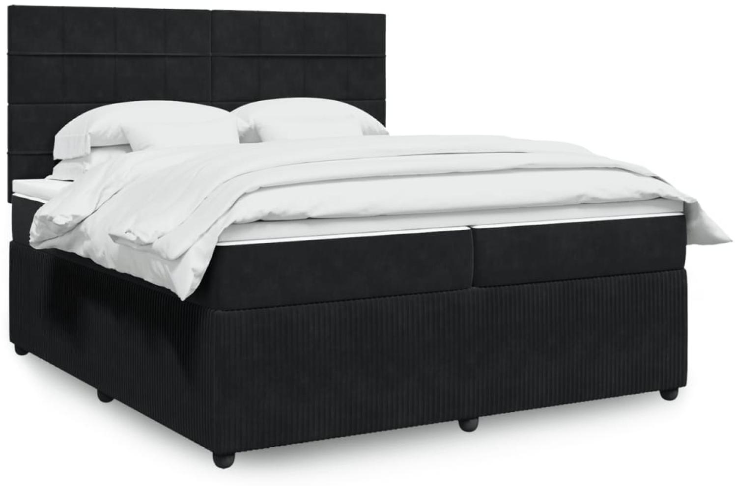 vidaXL Boxspringbett mit Matratze Schwarz 200x200 cm Samt 3292432 Bild 1