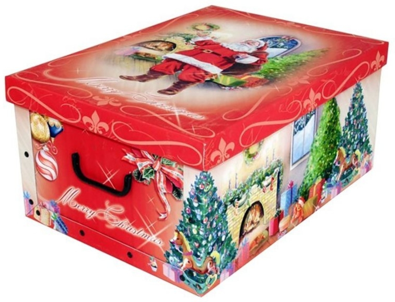 Kreher Aufbewahrungsbox Aufbewahrungsbox, Dekokarton - Motiv: Weihnachtsmann Bild 1