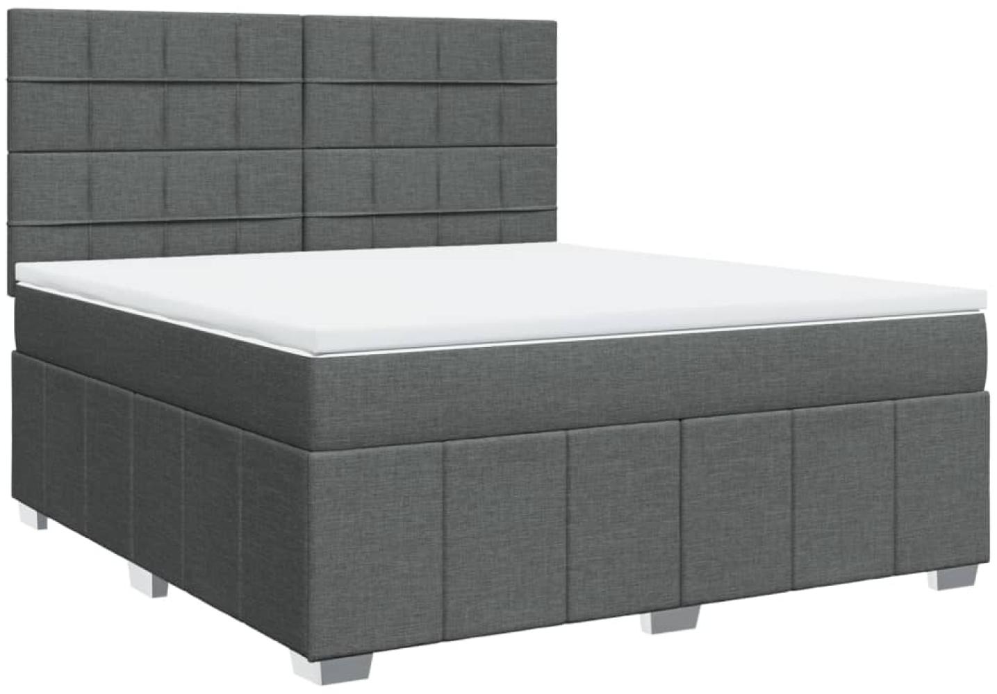 vidaXL Boxspringbett mit Matratze Dunkelgrau 180x200 cm Stoff 3291748 Bild 1
