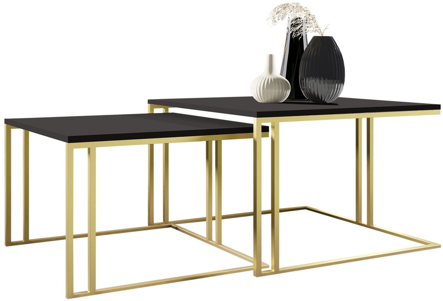 Im Set zwei Couchtische Kozzo Gold (Farbe: Gold / Schwarz Molet) Bild 1