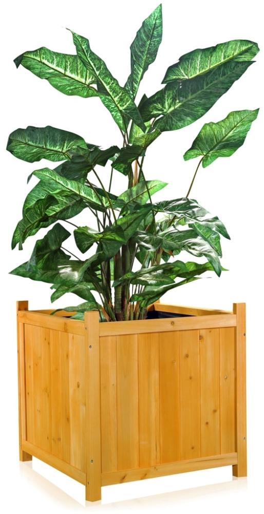 Pflanzkasten Blumentrog Blumentopf Garten Blumenkübel Holz Übertopf eckig Bild 1