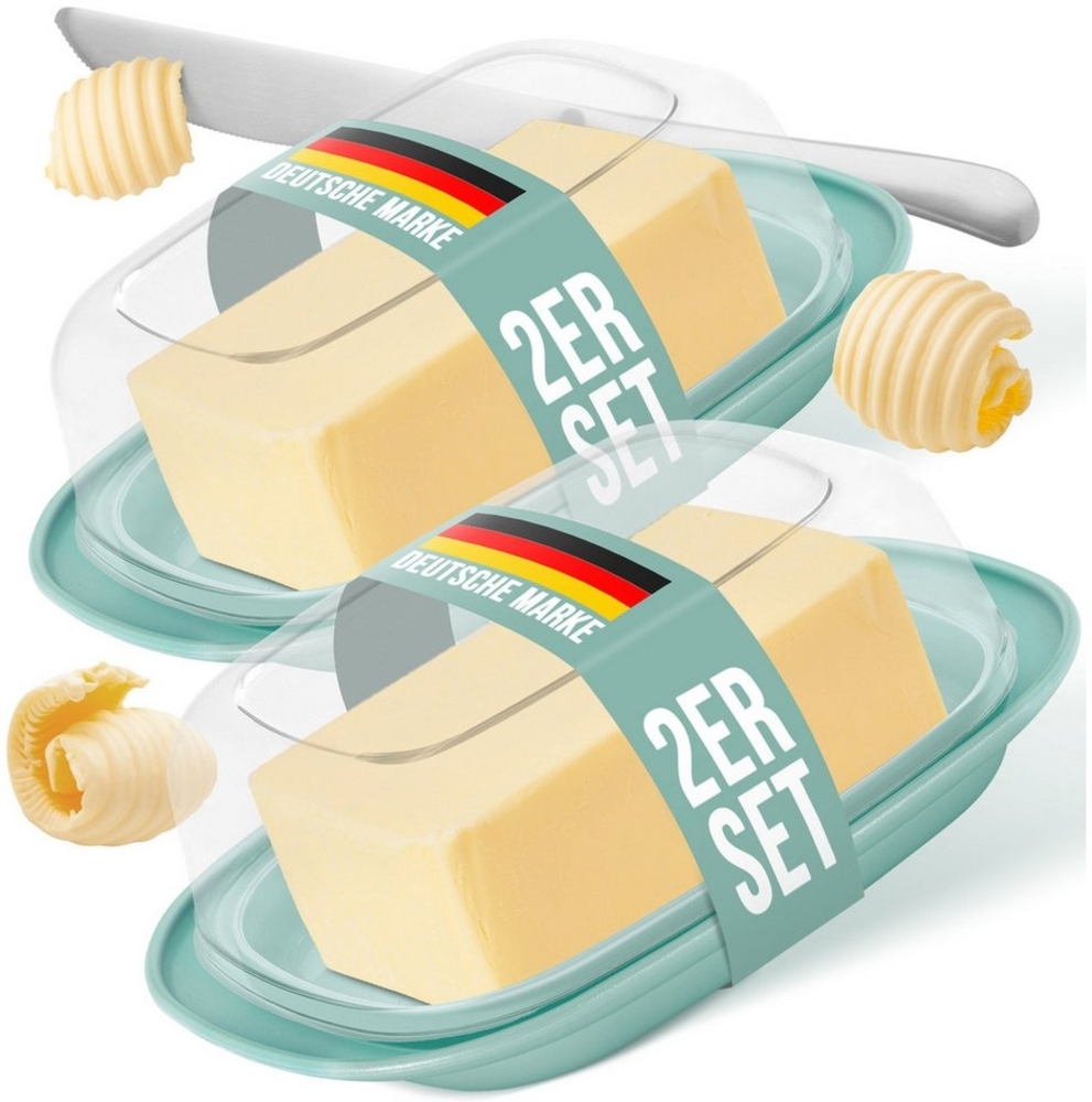 uandu home Butterdose mit Deckel Kunststoff, Butterbehälter, Butter dish, Butterdosen, (Butterschale mit Deckel, Butterdose spülmaschinenfest, Butterbox, Butter Box Dose) Bild 1