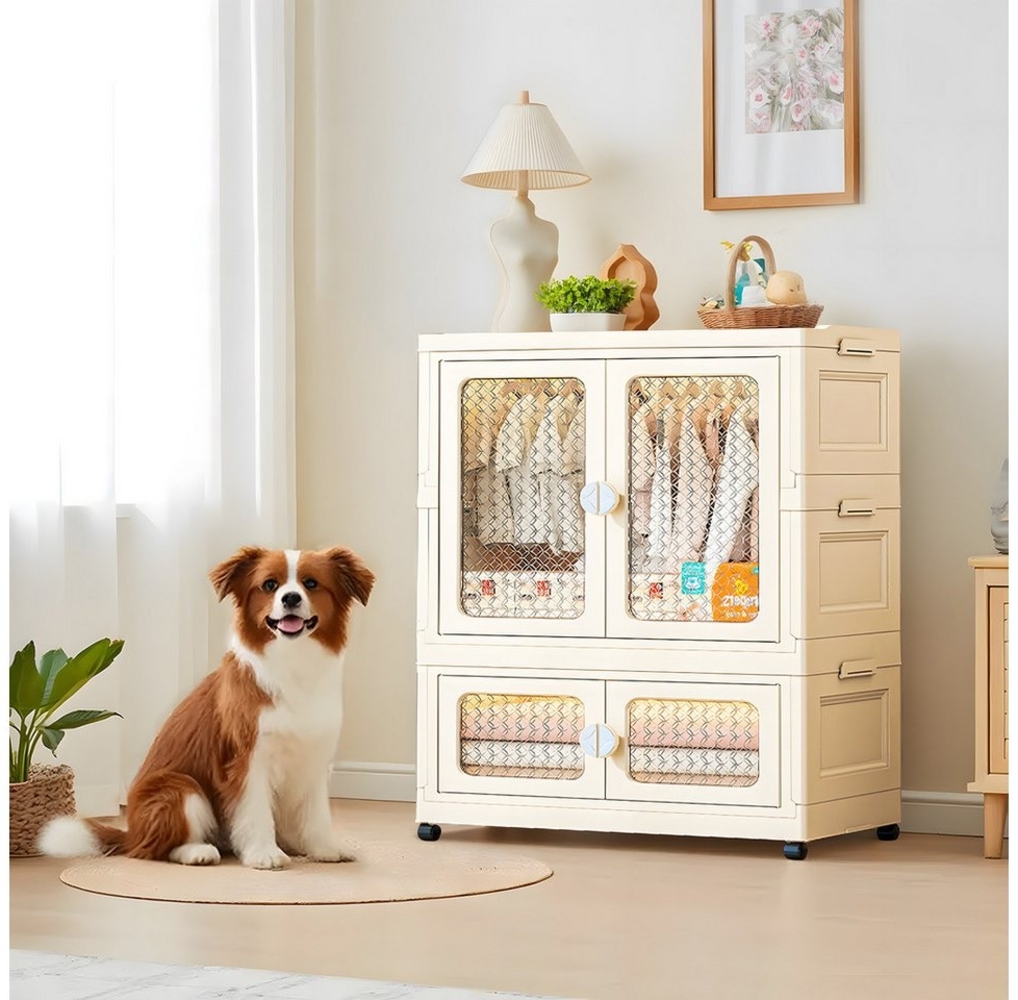 GarveeMore Mehrzweckschrank Kunststoff FreieAufstellung Hängend Garderobenschrank Klappbar Haushal 103x75x38cm Einfacher Aufbewahrungsschrank Snack Rack Diverses box Bild 1