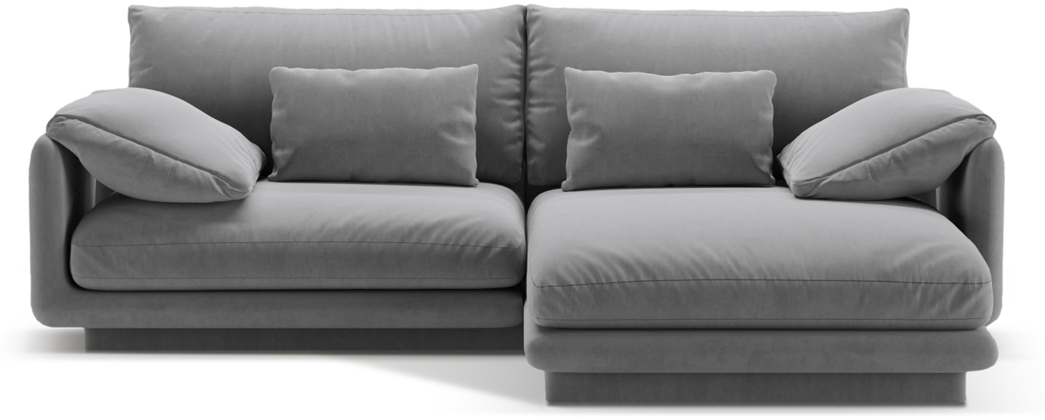 Micadoni Ecksofa Torino 3-Sitzer Samt Hellgrau Rechts Bild 1