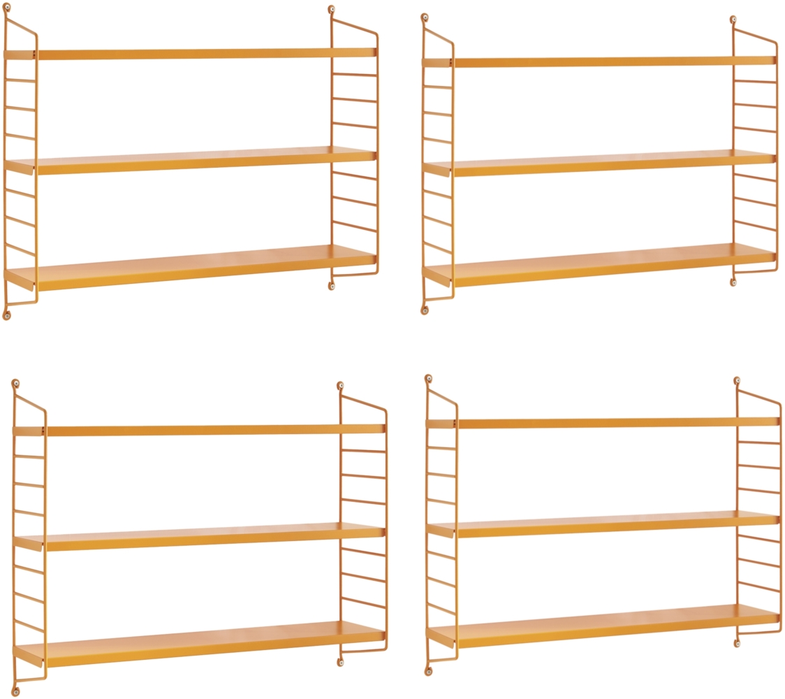 Modulares Wandregal Strängnäs 4er Set Orange [en. casa] Bild 1