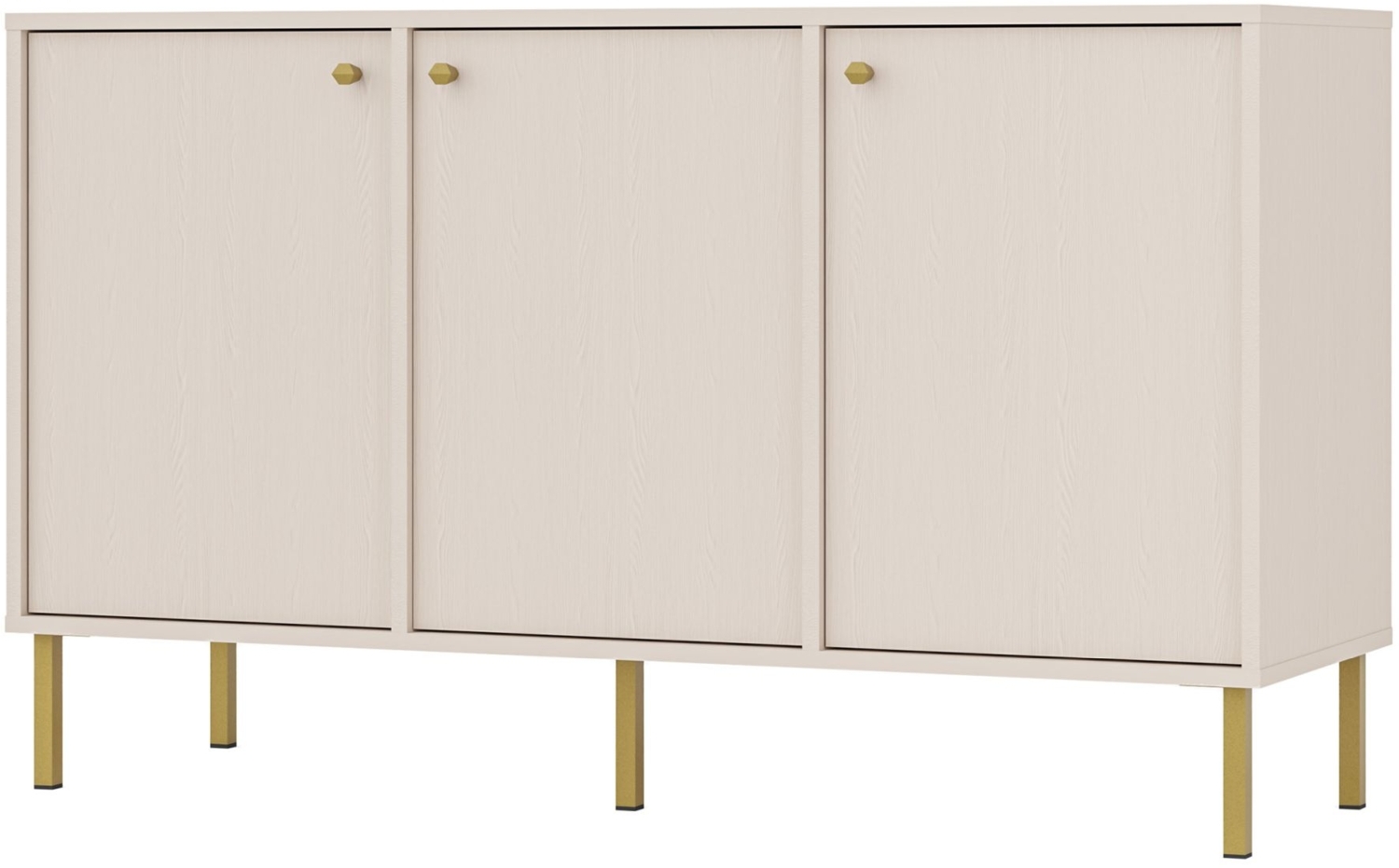 Selsey 'Oktio' Sideboard 3-türig, sandbeige, ca. 74 x 125 x 41 cm Bild 1