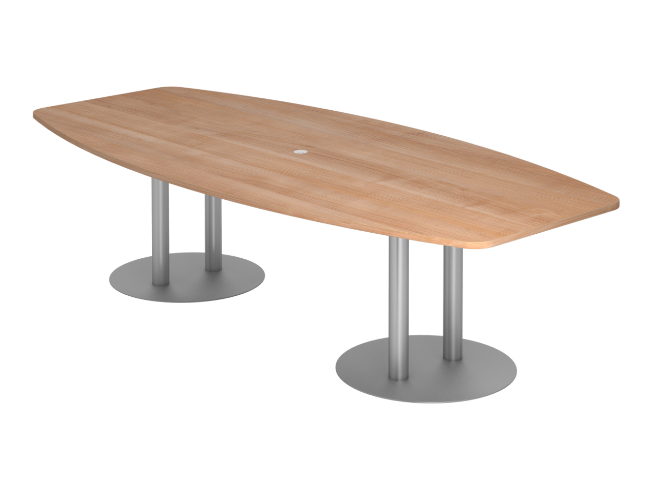 Konferenztisch KT28S 280x130cm Säulenfuß Nussbaum Gestellfarbe: Silber Bild 1