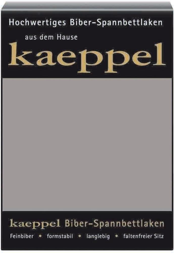 Kaeppel Biber Spannbettlaken Einfarbig Grau 90x200 cm - 100x200 cm Bild 1