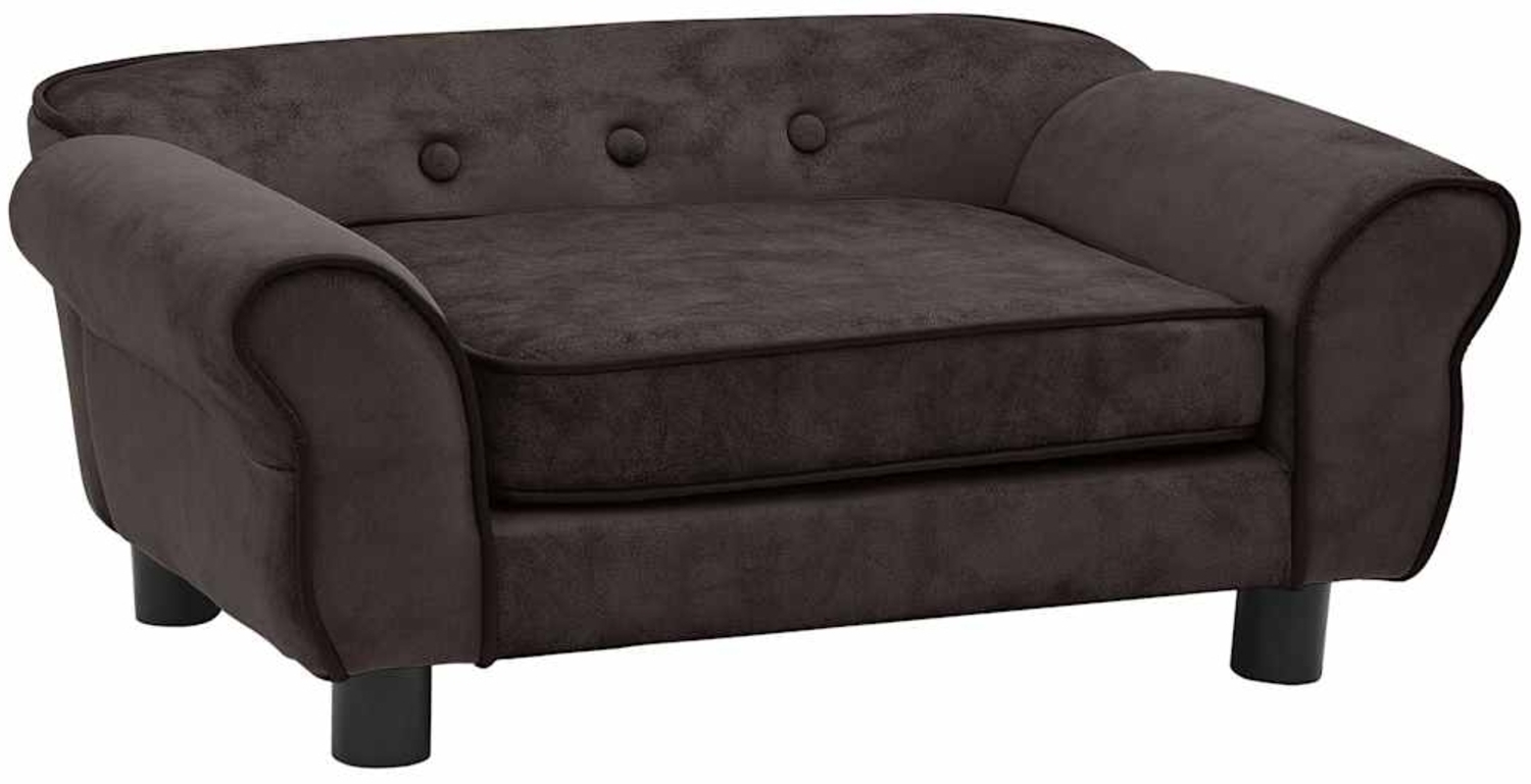 vidaXL Hundesofa, Plüsch, Braun, 30 x 45 x 72 cm Bild 1