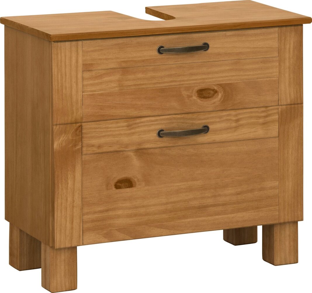 Home affaire Waschbeckenunterschrank Rodby FSC®-zertifiziertes Massivholz, Griffe Metall, Breite 60cm, Höhe 55cm Bild 1