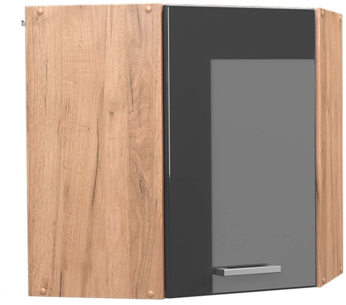 Vicco Küchenschrank Küchenzeile R-Line, Anthrazit Hochglanz, Eckhängeschrank 57 cm Bild 1