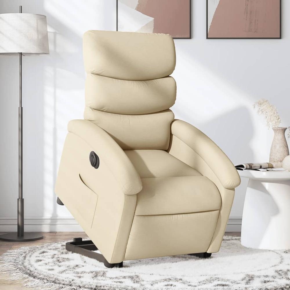 vidaXL Relaxsessel mit Aufstehhilfe Elektrisch Creme Stoff 3204011 Bild 1