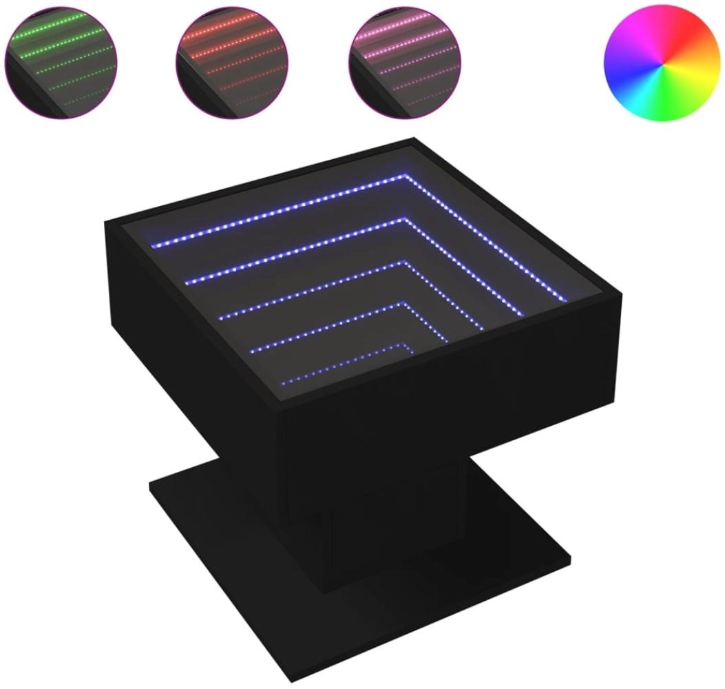 vidaXL LED-Couchtisch Schwarz 50x50x45 cm Holzwerkstoff 847526 Bild 1