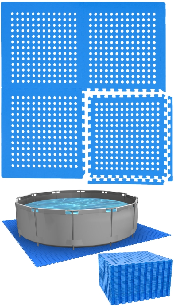 1cm Poolunterlage für 305cm Pool 36 Poolmatten Blau Bild 1