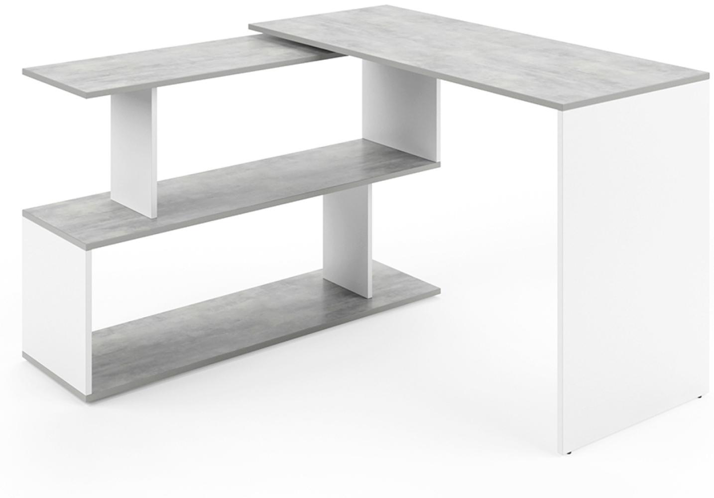 Vicco 'Levia' Eckschreibtisch, Beton Bild 1