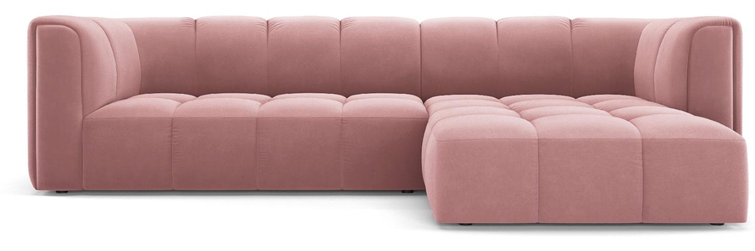 Micadoni Modulares Ecksofa Serena 3-Sitzer Rechts Samtstoff Rosa Bild 1