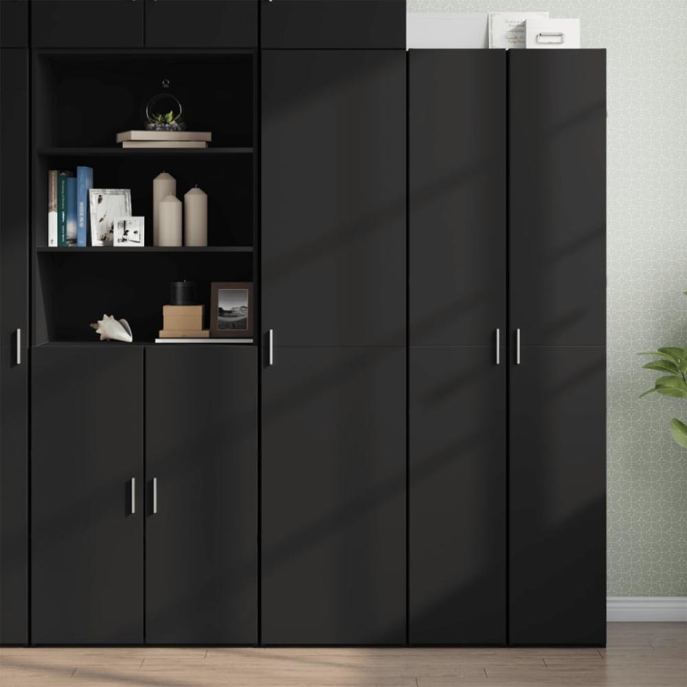 vidaXL Highboard Schwarz 45x42,5x185 cm Holzwerkstoff 3281407 Bild 1