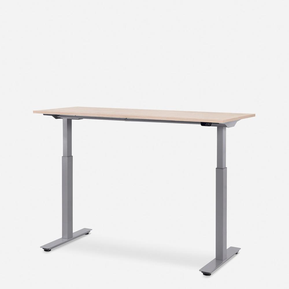 140x60 cm WRK21® SMART - Mandal Ahorn / Grau elektrisch höhenverstellbarer Schreibtisch Bild 1