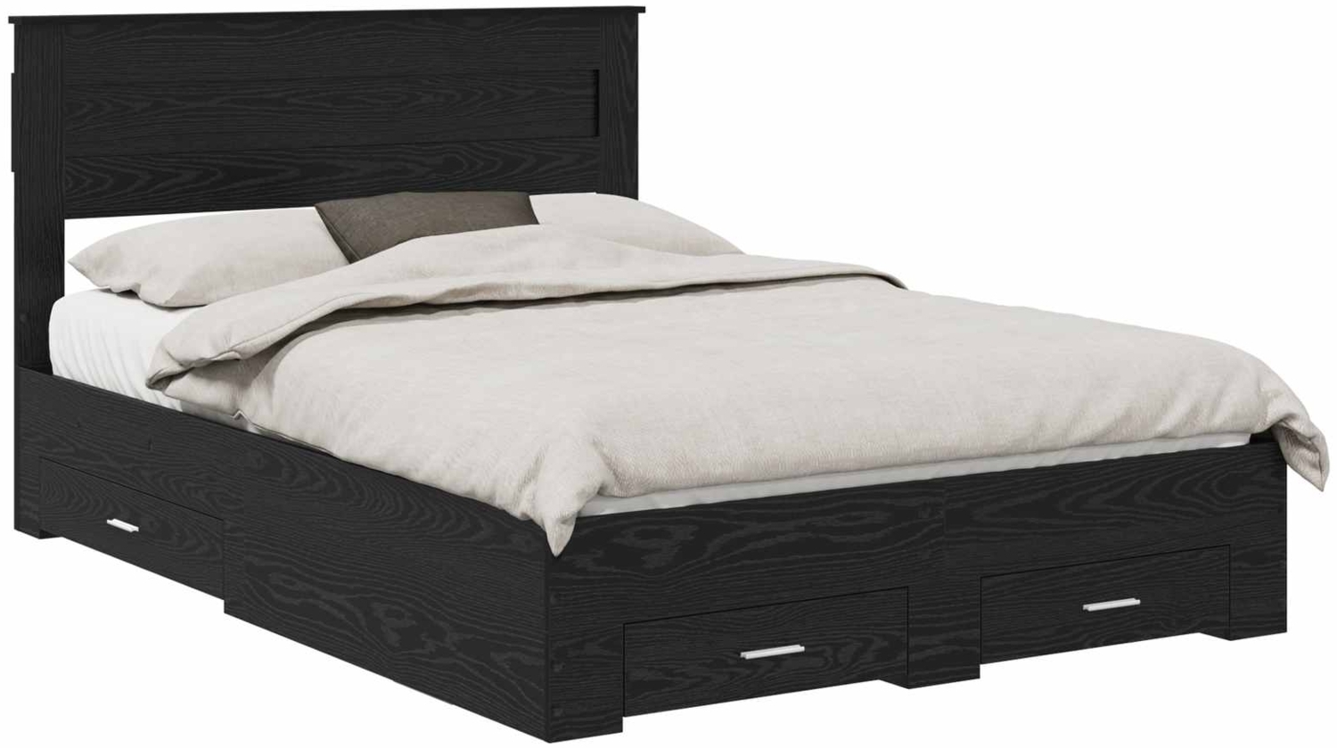 vidaXL Bettrahmen mit Schubladen mit Kopfteil Holzwerkstoff 3409967 Bild 1